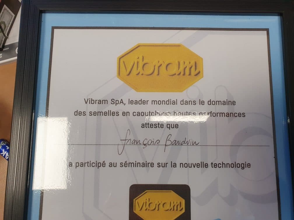 Certificat Vibram